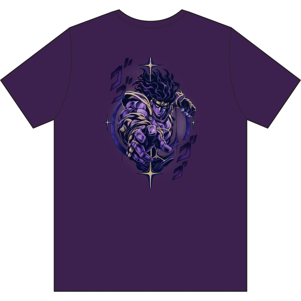 Skull & Roses Graphic Tee — Purple Gothic Chest Print