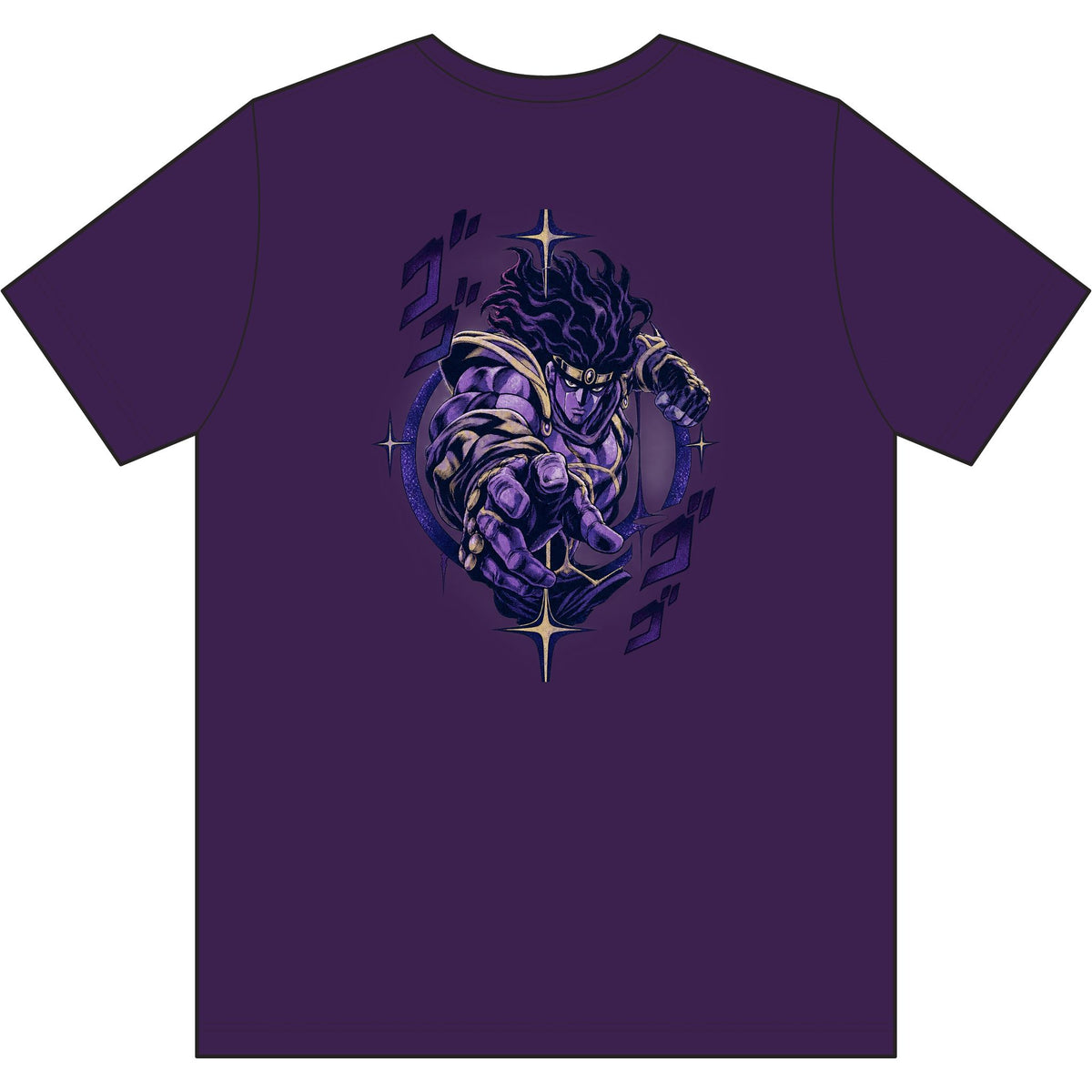 Skull & Roses Graphic Tee — Purple Gothic Chest Print