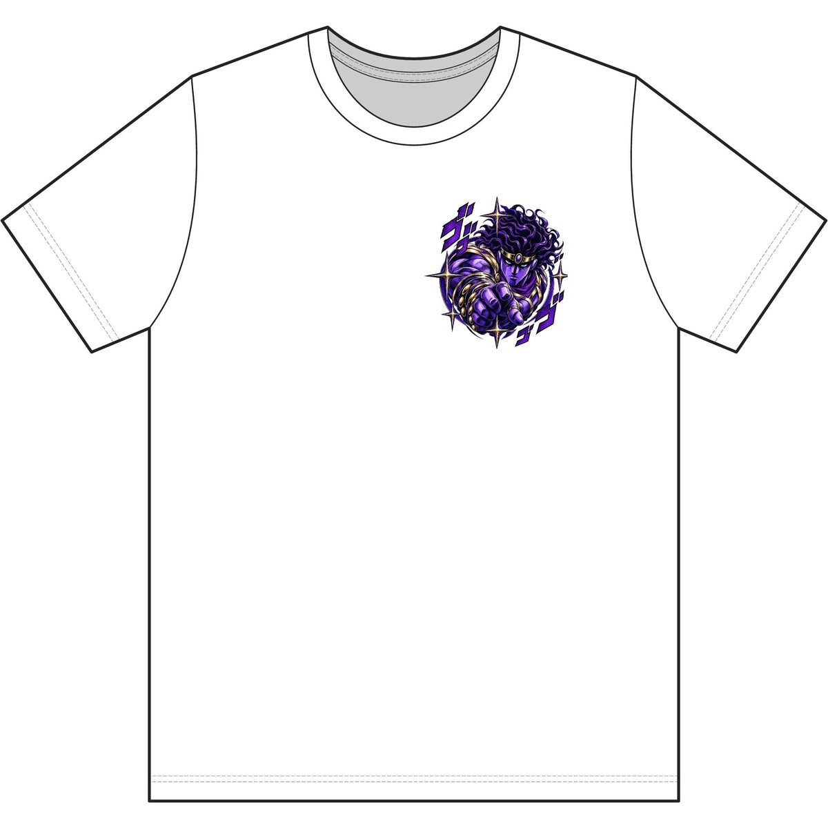 Skull & Roses Graphic Tee — Purple Gothic Chest Print