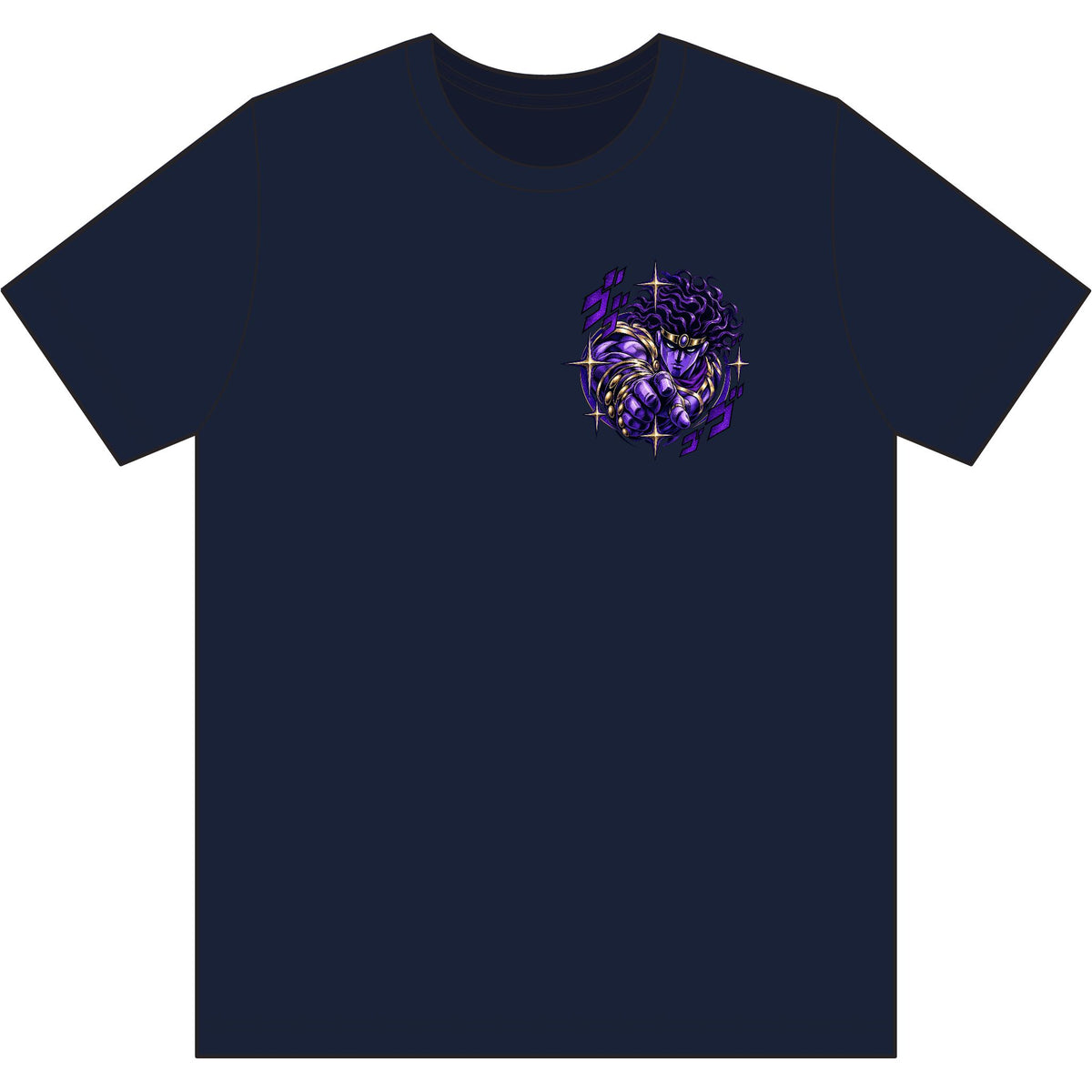 Skull & Roses Graphic Tee — Purple Gothic Chest Print