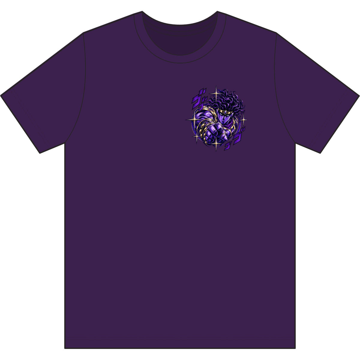 Skull & Roses Graphic Tee — Purple Gothic Chest Print
